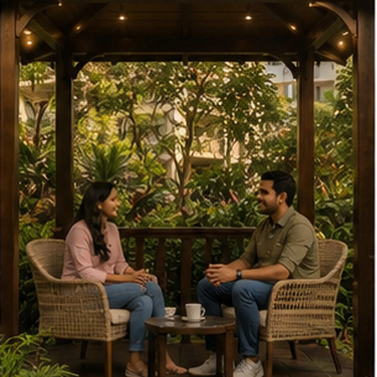 Seating spaces at Mangeshi Universe